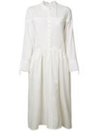Deep Moss Plain Shirt Dress, Size: Large, White, Cotton