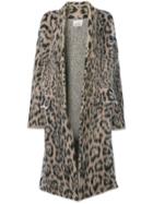 Laneus Leopard Print Coat - Nude & Neutrals