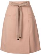 Tibi Bond Stretch Knit A-line Skirt - Neutrals