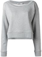T By Alexander Wang Cropped Sweatshirt, Women's, Size: Xs, Grey, Cotton/polyester/modal