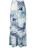 Osklen Hibisco Print Palazzo Trousers - Blue