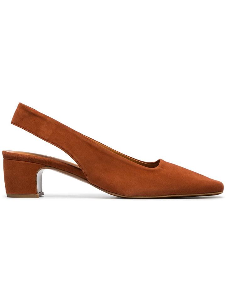 By Far Danielle 45 Slingback Suede Pumps - Brown