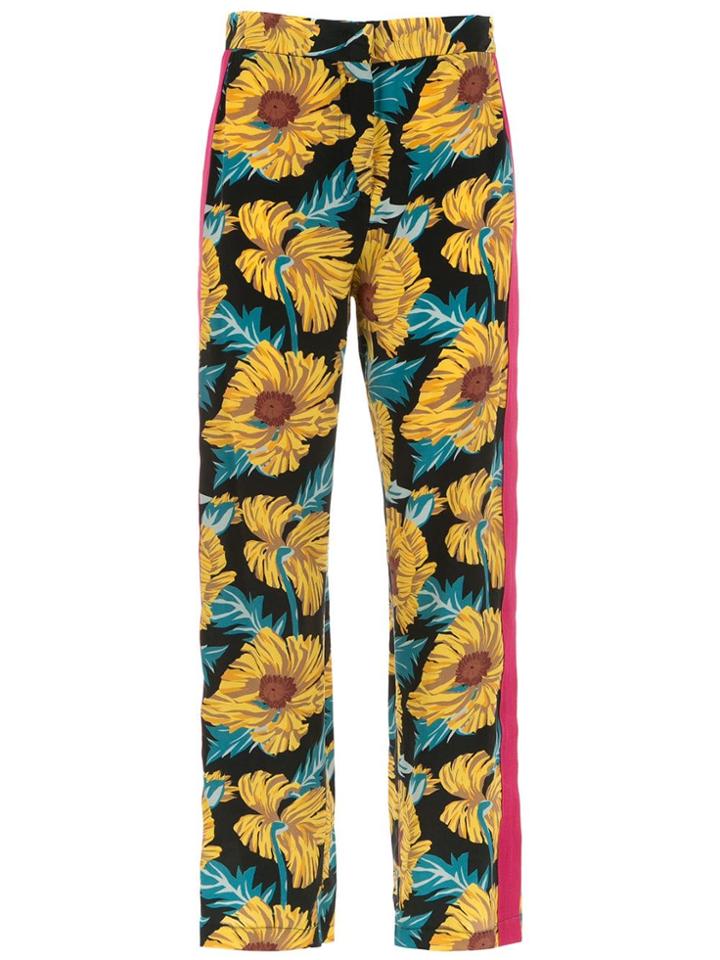 Nk Collection Printed Silk Pants - Multicolour