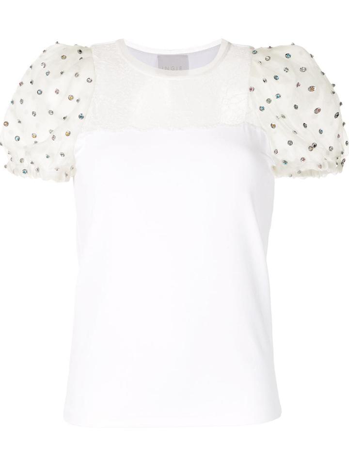 Ingie Paris Puff-sleeve Blouse - White