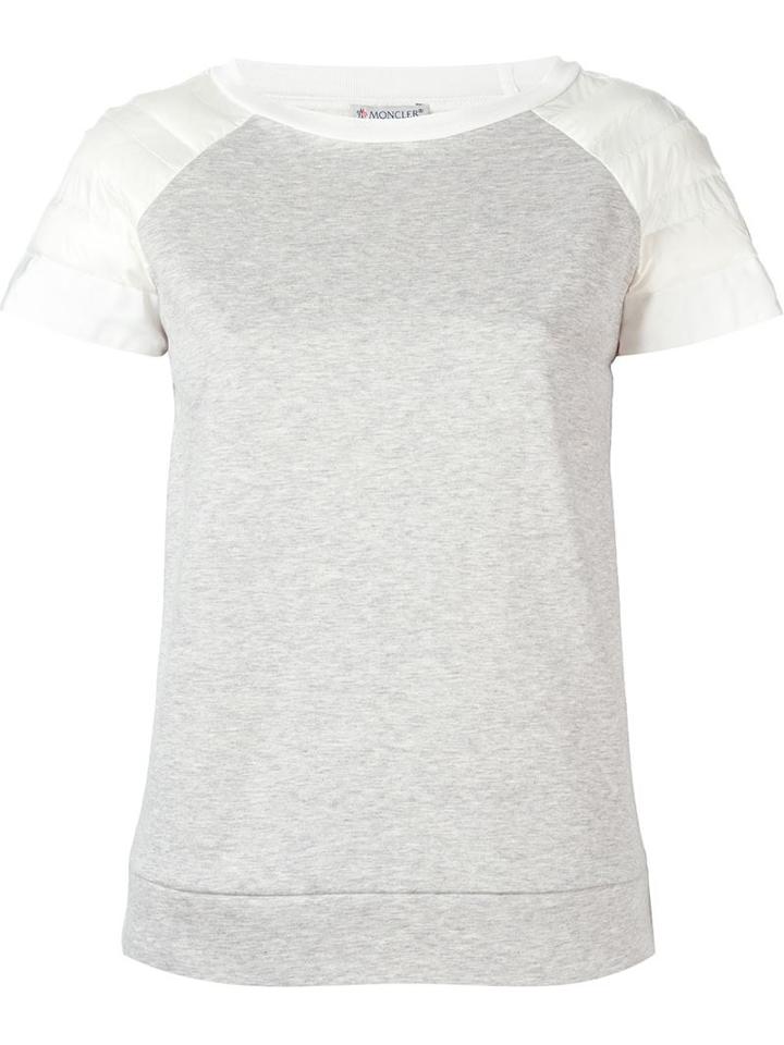 Moncler Puff Sleeves T-shirt, Women's, Size: S, Grey, Polyamide/cotton/feather Down