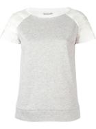 Moncler Puff Sleeves T-shirt, Women's, Size: S, Grey, Polyamide/cotton/feather Down