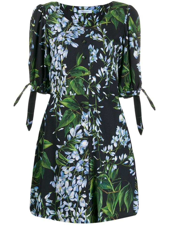 Blumarine Foliage Floral Print Dress - Black