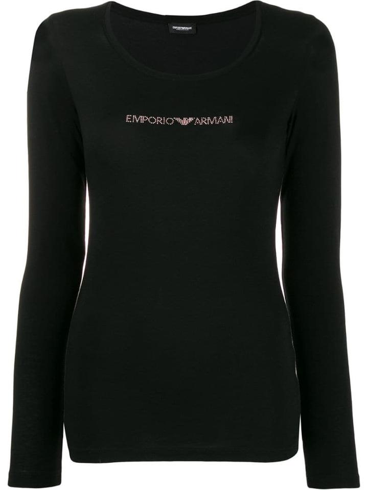 Emporio Armani Stud Embellished T-shirt - Black