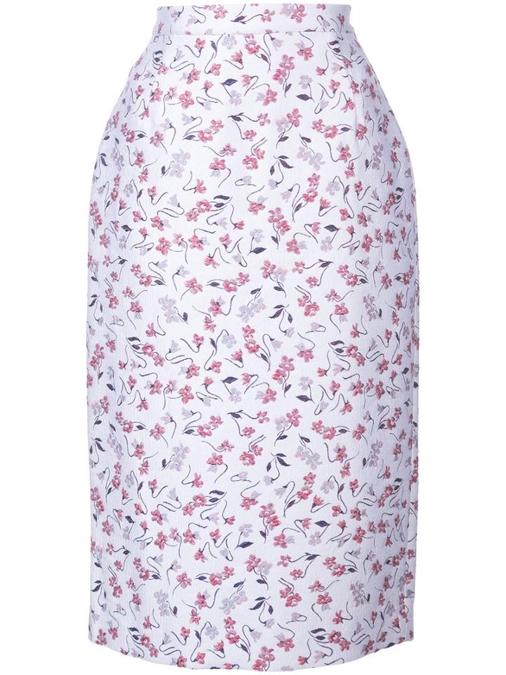Altuzarra - Floral Pencil Skirt - Women - Silk/polyamide/polyester/acetate - 36, Pink/purple, Silk/polyamide/polyester/acetate