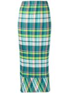 Issey Miyake Pre-owned Plissé Madras Check Skirt - Green