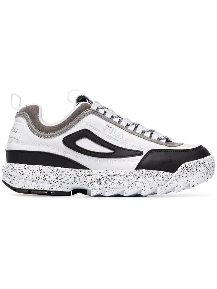 Liam Hodges Fila Disruptor Leather And Neoprene Sneakers - White