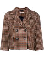 Circolo 1901 Double-breasted Cropped Blazer - Brown