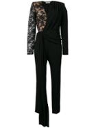 Givenchy Lace Draped Detailed Jumpsuit - Black