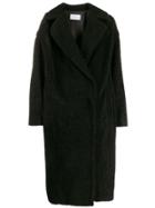 Forte Dei Marmi Couture Textured Logo Midi Coat - Black