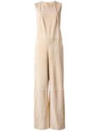 Desa 1972 - Sleeveless Jumpsuit - Women - Leather/suede - 36, Nude/neutrals, Leather/suede