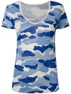 Majestic Filatures - Camouflage T-shirt - Women - Linen/flax - 2, Women's, Blue, Linen/flax
