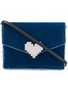 Les Petits Joueurs Heart Embellished Crossbody Bag - Blue