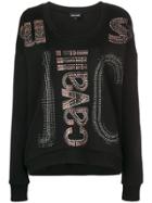Just Cavalli Gemstone Logo Embellished Sweater - Black