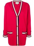 Gucci Oversized Cardigan With Web Detail - Red