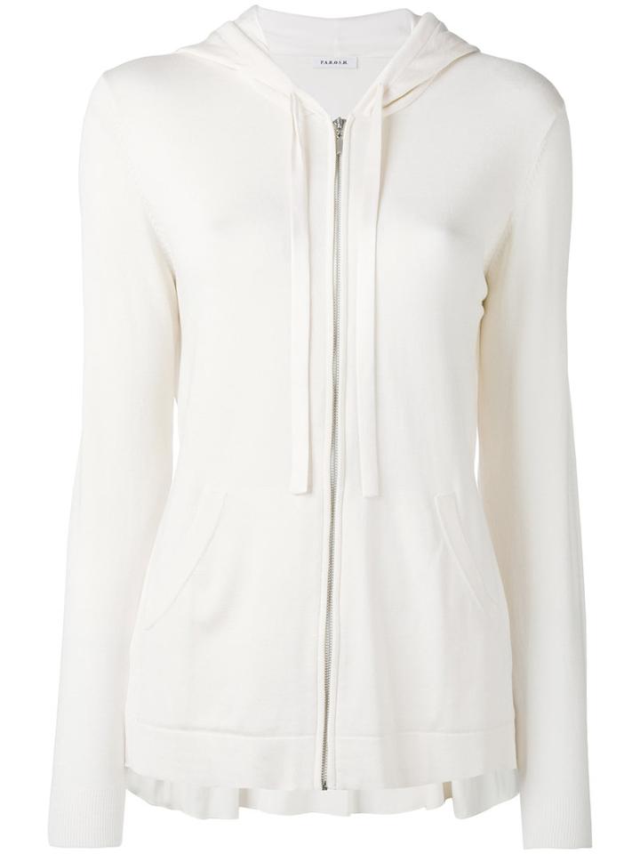 P.a.r.o.s.h. - Zip-up Hoodie - Women - Silk/spandex/elastane - S, Nude/neutrals, Silk/spandex/elastane