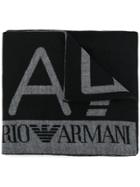 Ea7 Emporio Armani Contrast Logo Scarf - Black