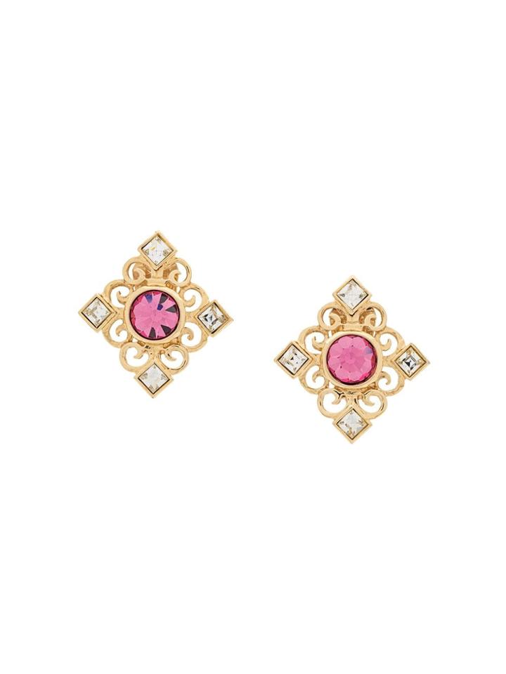 Yves Saint Laurent Pre-owned Art Deco Clip On Earrings - Gold