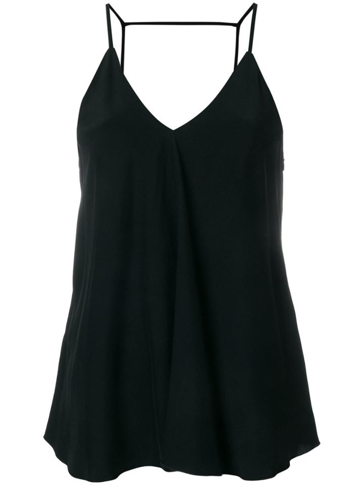 Dondup Strappy Open Back V-neck Tank Top - Black