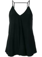 Dondup Strappy Open Back V-neck Tank Top - Black