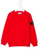 Stone Island Kids Logo Plaque Classic Sweatshirt, Boy's, Size: 12 Yrs, Red