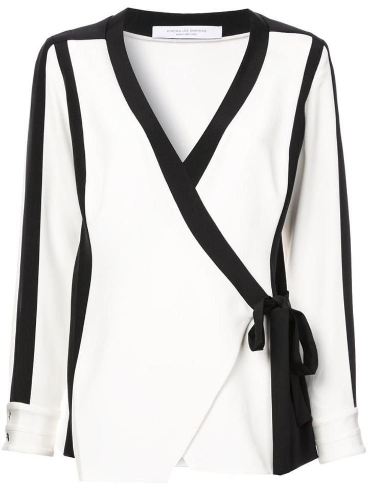 Kimora Lee Simmons Silk Bomber Blouse - White