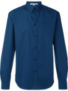 Carven Curved Hem Shirt, Men's, Size: 39, Blue, Cotton