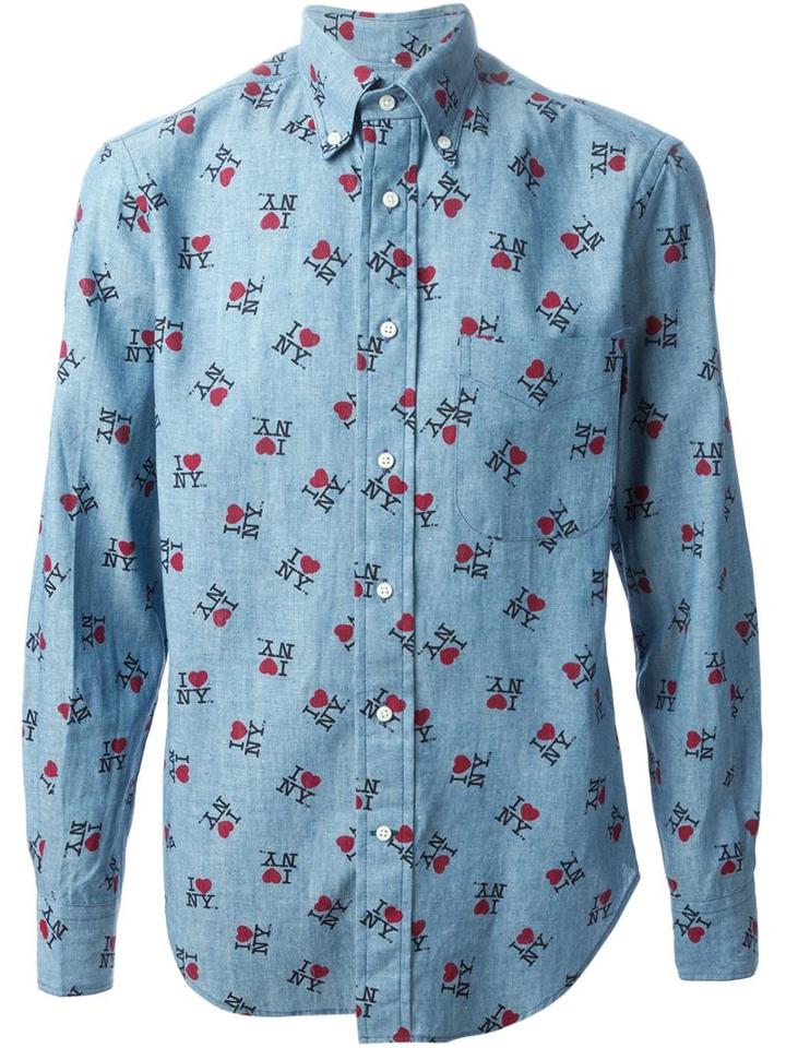 Gitman Bros I Love Ny Print Shirt