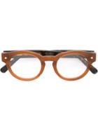 Mcm - Round Frame Glasses - Women - Acetate - One Size, Brown, Acetate