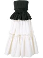 Alex Perry Monochrome Tiered Dress - Black