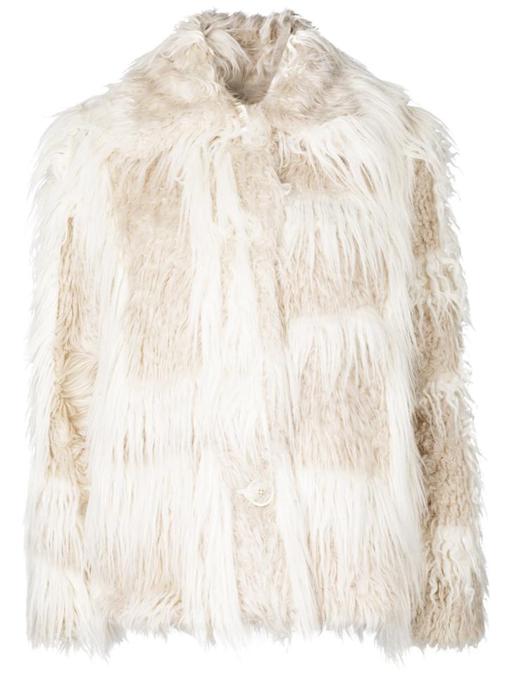 Helmut Lang Fringed Coat - Nude & Neutrals