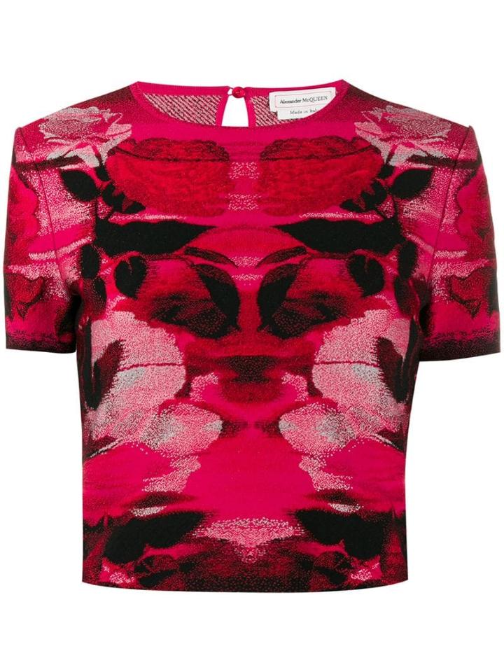 Alexander Mcqueen Intarsia Knitted Top - Red