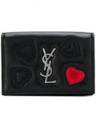 Saint Laurent Embroidered Hearts Wallet - Black