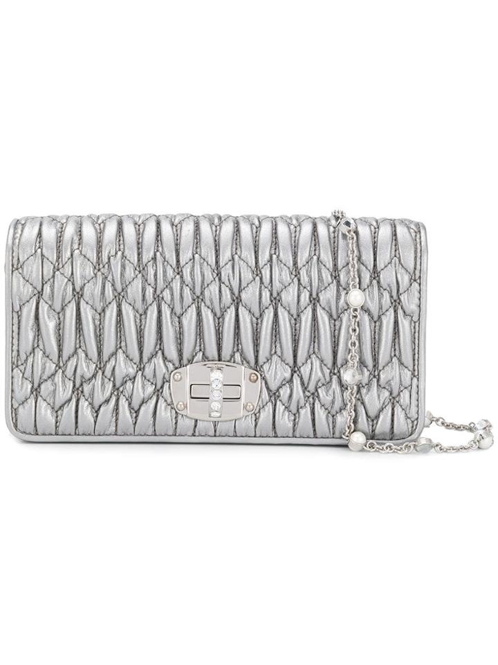 Miu Miu Quilted Cross-body Bag - Grey