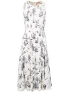 No21 Graphic Print Midi Dress - White
