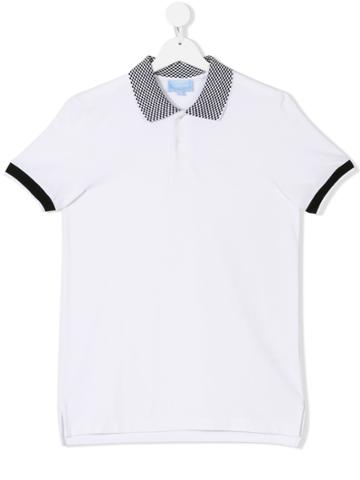 Lanvin Petite Check Trim Polo Shirt - White