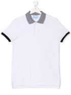 Lanvin Petite Check Trim Polo Shirt - White