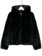 Save The Duck Kids Teen Reversible Faux Fur Jacket - Black