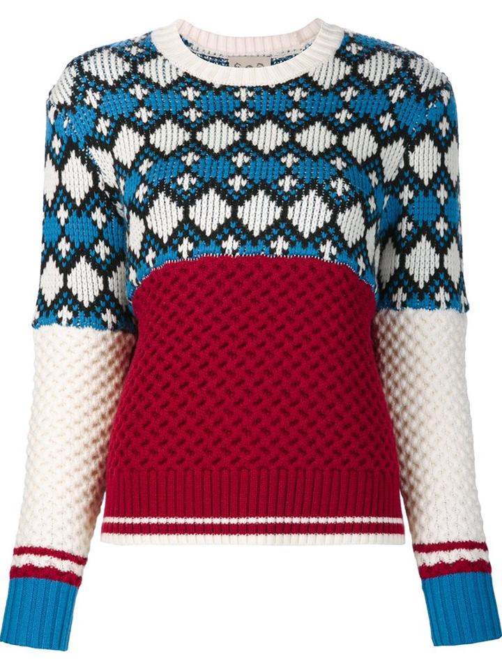 Sea Woven Multi Print Jumper, Women's, Size: Medium, Red, Wool