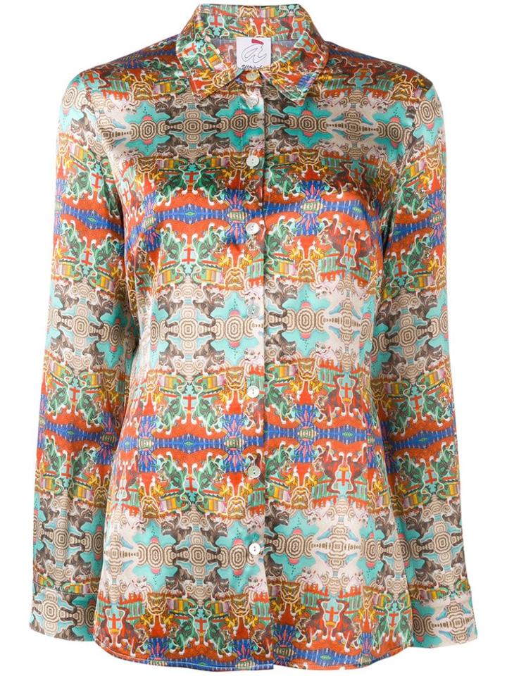 Ultràchic Tiger Print Shirt - Blue