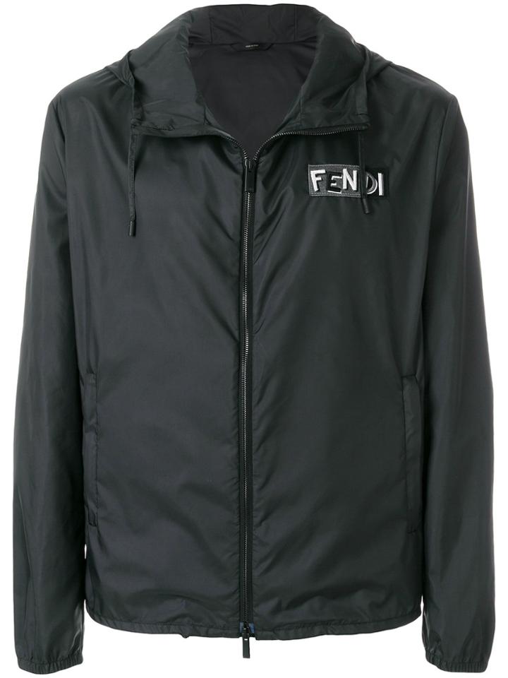 Fendi Patch Embellished Jacket - Black