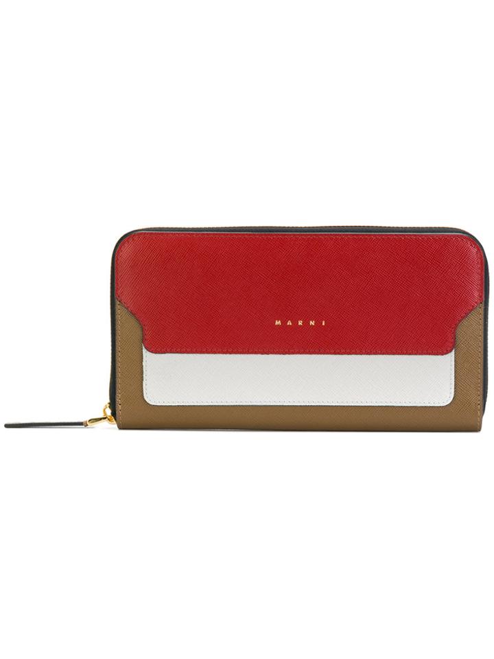 Marni Trunk Zip Around Wallet - Brown