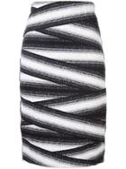 Nicole Miller Bandage Stripe Skirt - Black