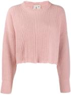 L'autre Chose Cropped Relaxed-fit Jumper - Pink
