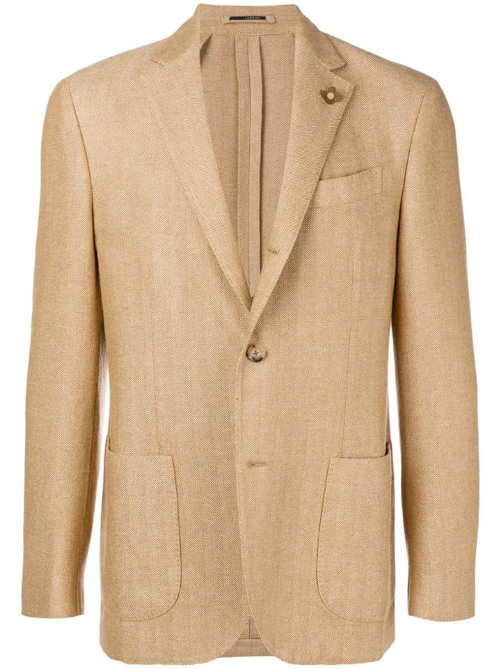 Lardini Classic Single-breasted Blazer - Nude & Neutrals