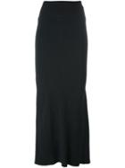 Rick Owens Pleated Back Maxi Skirt, Women's, Size: 44, Black, Acetate/viscose/cotton/nylon